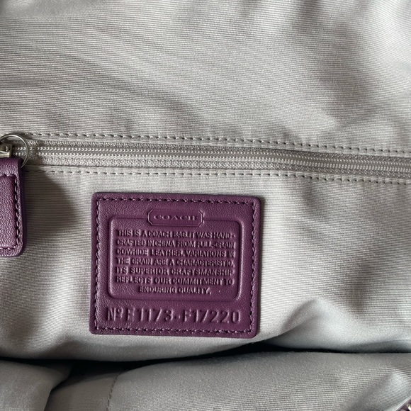 Coach Purple Leather Satchel - Picture 4 of 5
